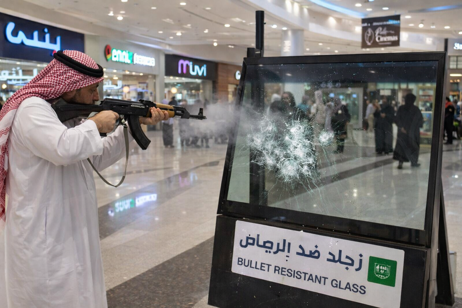 Laminated bullet-resistant security glass high protection Riyadh Title